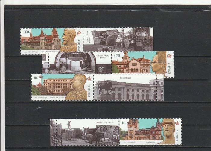 ROMANIA 2023 LP 2437 CTITORII REGALE EVENIMENTE SERIE CU VINIETA MNH NESTAMPILATA