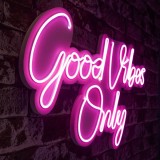 Cumpara ieftin Decoratiune luminoasa LED de perete Good Vibes Only 2 Roz 37x62x2 cm