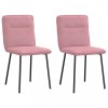 Set 2 Scaune Sufragerie/Bucatarie vidaXL, Catifea Roz, 45x54x83cm, Cadru Metal si Lemn, Confortabile, Moderne
