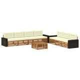 vidaXL Set de canapele de exterior 8 pcs Natural și Crem 3383123