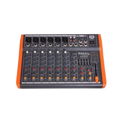 Mixer DJ Ibiza, 8 canale cu egalizator, efecte si USB foto