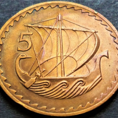 Moneda exotica 5 MILS - CIPRU, anul 1971 * cod 3719 A = patina deosebita