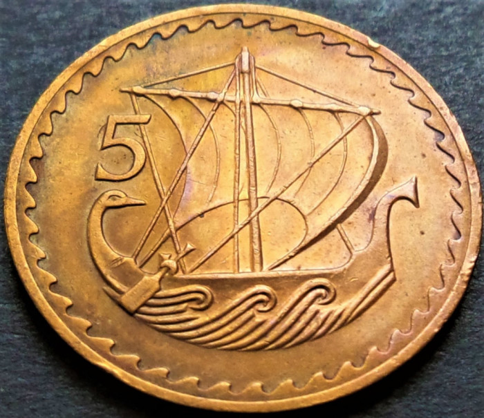 Moneda exotica 5 MILS - CIPRU, anul 1971 * cod 3719 A = patina deosebita