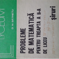 Probleme de matematica pentru treapta a II-a de liceu siruri D.M.Batinetu 1979