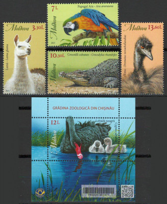 Moldova 2023 Mi 1245/48 + bl 94 MNH - Fauna. Gradina Zoologica din Chisinau foto