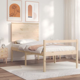 VidaXL Cadru de pat senior cu tăblie single mic, lemn masiv