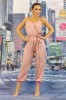 P776RR-5 Salopeta casual lunga din material lejer cu decolteu in V, M, S
