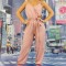 P776RR-5 Salopeta casual lunga din material lejer cu decolteu in V
