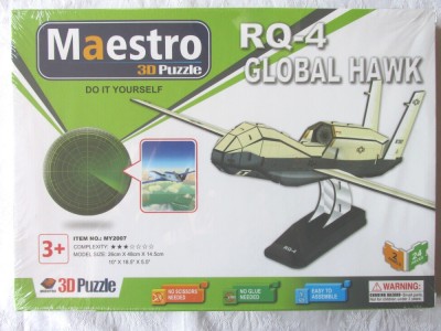 MAESTRO 3D Puzzle = Puzzle 3D Avion RQ-4 GLOBAL HAWK, 24 piese, cutie sigilata foto