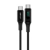 Cablu de date Type-C to Type-C, Fast Charging, 100W, 5A, LED Display, 2m - Acefast (C6-03) - Black