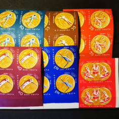 VOC 1961 LP 528a - Medalii de aur, JO Melbourne si Roma, nedantelate, bloc 4,MNH