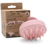 Cumpara ieftin Perie masaj scalp FABCARE, silicon si paie de grau, stimulare crestere par, utilizare uscata/umeda, roz