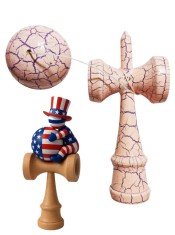 Kendama din lemn natural, Bila lemn + Sticker Waterproof USA pentru telefon, 165KD