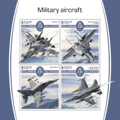 INSULELE SOLOMON 2017 - Avioane militare/ set complet MNH - bloc + colita (2 imagini)