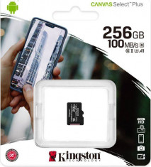 Card Kingston Canvas Select Plus R100 256GB MicroSDXC Clasa 10 UHS-I U3 foto