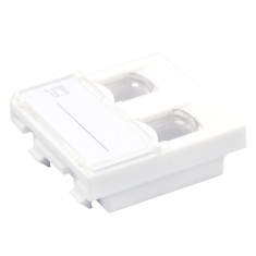 MUFE RJ45 si PRIZE retea Emtex Faceplate 45x22.5 pentru 1x keystone (compatibil Legrand Mozaic) - Emtex &quot;EMT-FP4545-2&quot;