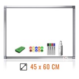 Pachet tabla magnetica alba 45&amp;#215;60 cm, cu accesorii incluse, VISUAL