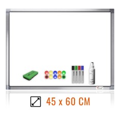 Pachet tabla magnetica alba 45&amp;#215;60 cm, cu accesorii incluse, VISUAL
