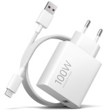 Incarcator Retea Cu Cablu USB-C Xiaomi MY-19-ER, 100W, 6.1A, 1 x USB-A, Alb BHR095VEU