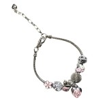 Bratara cu charmuri roz din cristal