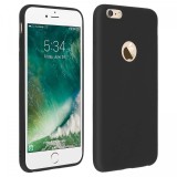 Husa Silicon Slim Antisoc Black pentru Apple iPhone 6/6S, Protectie Zgarieturi, Flexibila
