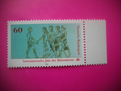 HOPCT MNH 65 ANUL INTERNATIONAL AL PERSOANELOR CU HANDICAP 1981 1 VAL GERMANIA foto