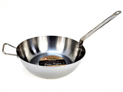 Tigaie Lyonnaise din otel carbon, 2 manere, 36 cm, 7.4 litri, Pata Negra, Garcima, GRC88736 foto