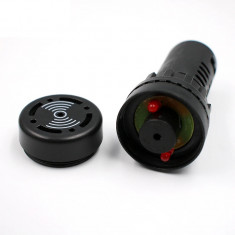 Semnalizator acustic, led negru, AD16-22SM, 24V, 22mm