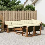 Cumpara ieftin Set de canapele de exterior 9 buc. 8-Locuri Natural si Crem