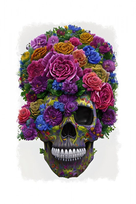Sticker decorativ, Craniu, Multicolor, 85 cm, 9862ST