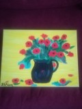 TABLOU PE PANZA CU SASIU NOU 30 X 40 CM VAS CU MACI
