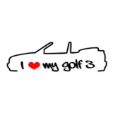 Cumpara ieftin Sticker Auto Volkswagen Golf III i Love My