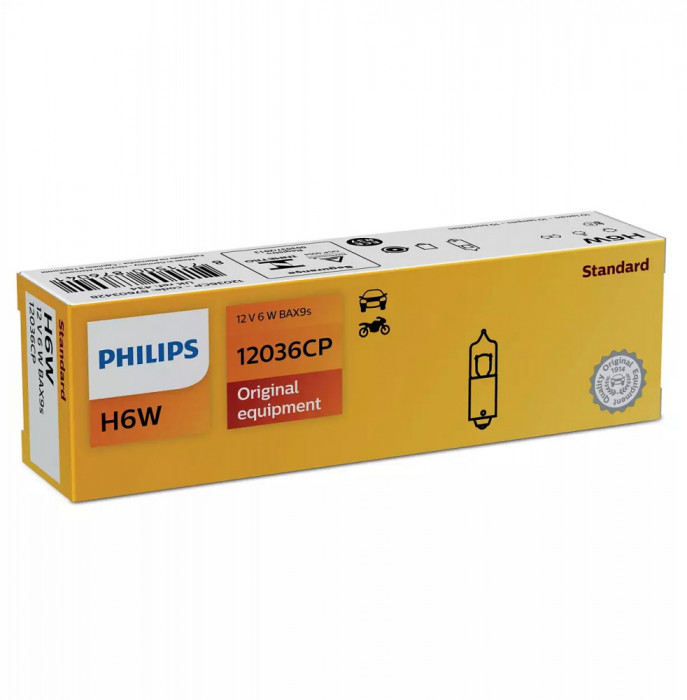 Bec Philips H6W 12V 6W BAX9S Vision 12036CP