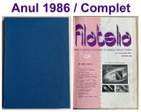Romania 1986 - Lot 12 reviste filatelice romanesti FILATELIA / An XXXV complet, colegate in volum cartonat
