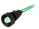 Lampă LED Verde 230VAC &Oslash;13mm IP40 Plastic
