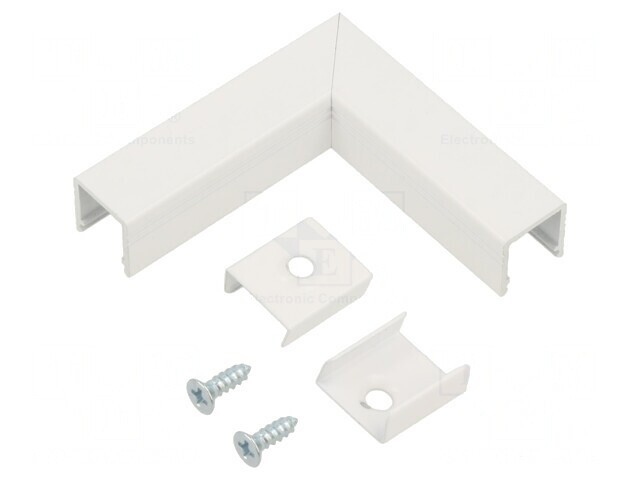 Conector colț 90&deg; alb aluminiu SMART10