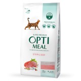 Optimeal Hrana Uscata Pisici Sterilizate, Vita si Sorg, 1.5kg - Formula Super Premium, Sanatate Urinara, L-Carnitina, Proteine Animale