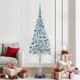 vidaXL Brad de Crăciun cu 300 LED cu suport Alb 180 cm PE și Oțel 3396236