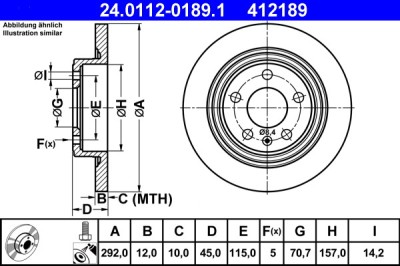ATE 24.0112-0189.1 Disc frana foto