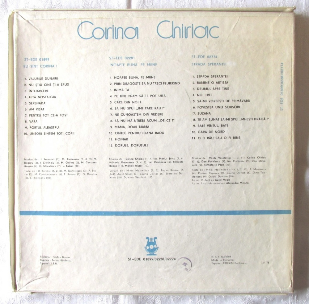 3 discuri vinil in caseta CORINA CHIRIAC - Stereo - 1984 | Okazii.ro