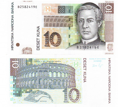 Croatia 10 Kuna 2012 P-38 UNC foto