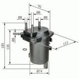 Filtru combustibil NISSAN NOTE (E12) (2013 - 2016) BOSCH 0 450 907 008