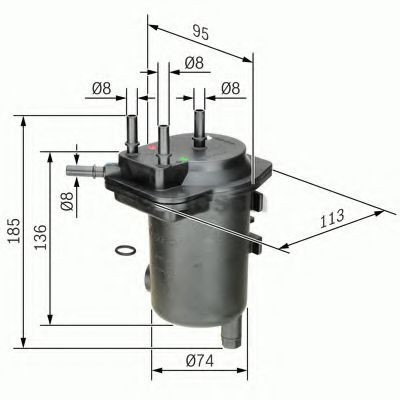 Filtru combustibil NISSAN NOTE (E11) (2006 - 2013) BOSCH 0 450 907 008 foto