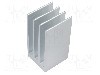Radiator extrudat, aluminiu, 37.5mm x 35mm, naturala, FISCHER ELEKTRONIK - SK 654 37,5 AL