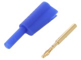 Mufă Banană 2mm 10A Albastră Lipită