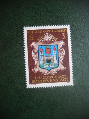 HOPCT TIMBRE MNH 780 HERALDICA SCHWANENSTADT 1977 -1 VAL AUSTRIA foto