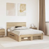 Cumpara ieftin Cadru de pat Stejar Sonoma 140 x 200 cm Lemn prelucrat
