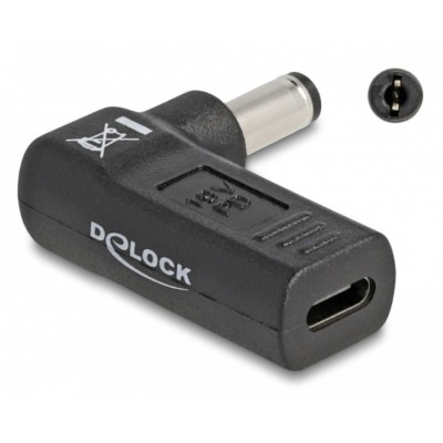 Adaptor de alimentare, Delock, USB-C, 5.5x2.1 mm, Negru foto