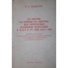 CU PRIVIRE LA CIFRELE DE CONTROL ALE DEZVOLTARII ECONOMIEI NATIONALE A U R S S PE ANII 1959 1965