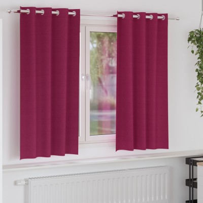 vidaXL Perdele cu perdele 2 pcs Roșu Vin 175 x 140 cm Poliester foto
